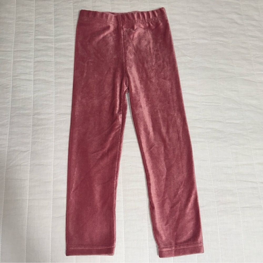 4T Mauve Pink Chenille Velour Leggings
